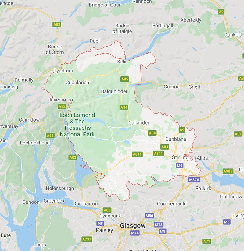 Image of Stirlingshire Map | Locksmith in Stirlingshire